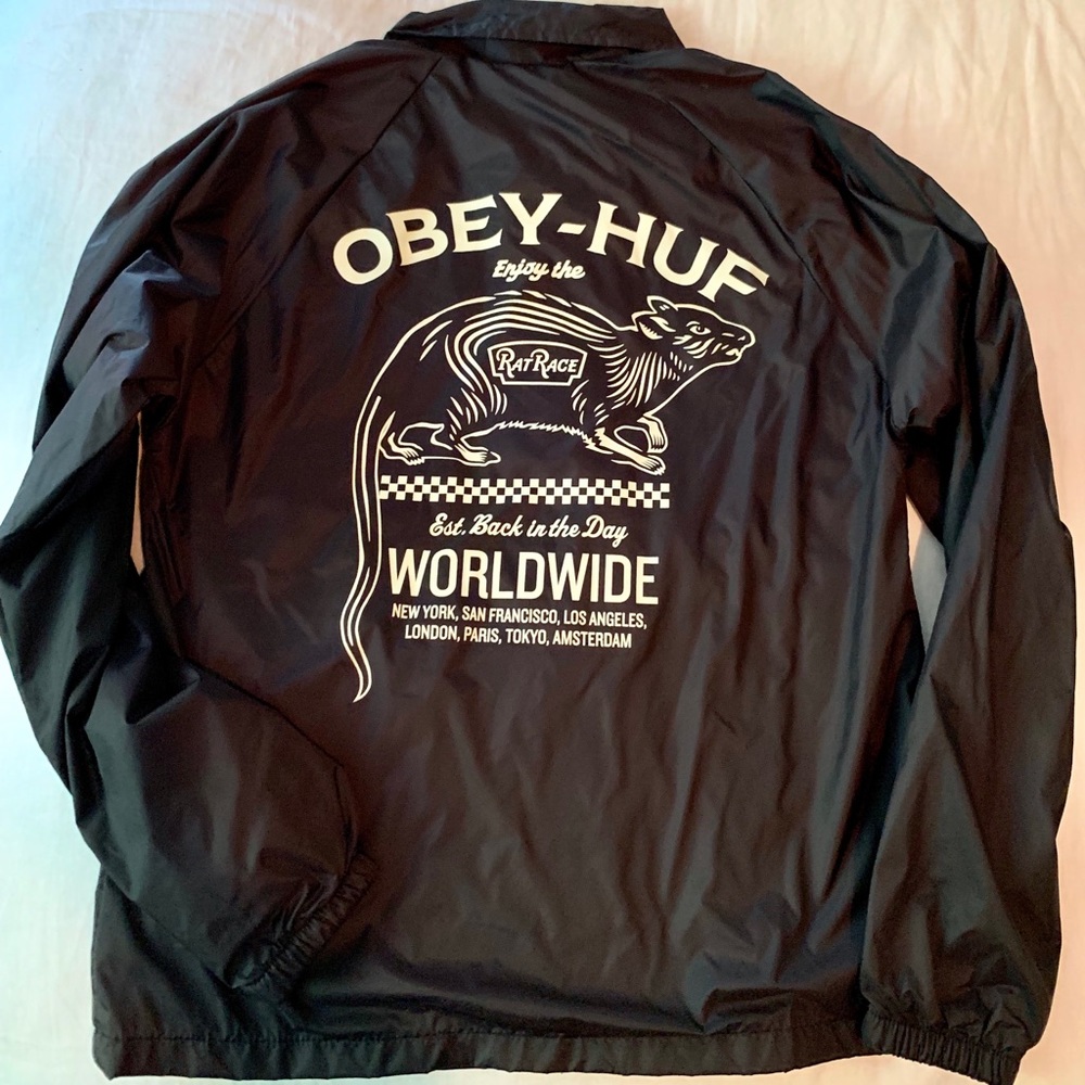 Obey-Huf limited edition collab coach’s jacket